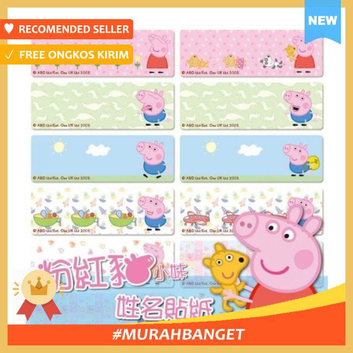 

Peppa Pig Label Nama Waterproof Label Nama Anak Tahan Air Ori Taiwan Ukuran M - Stiker