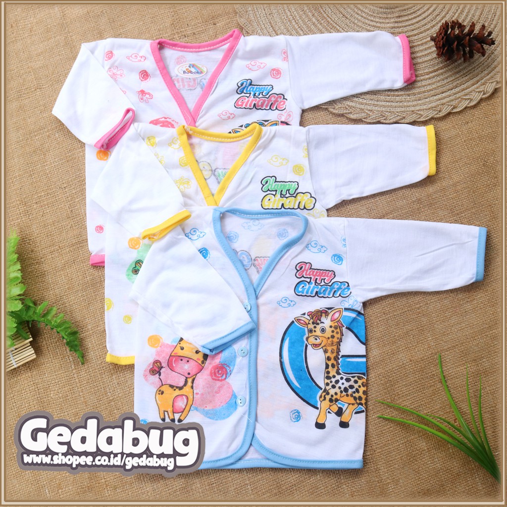 (6pcs) Baju Boboko Sablon PANJANG | Perlengkapan Pakaian Bayi New Born