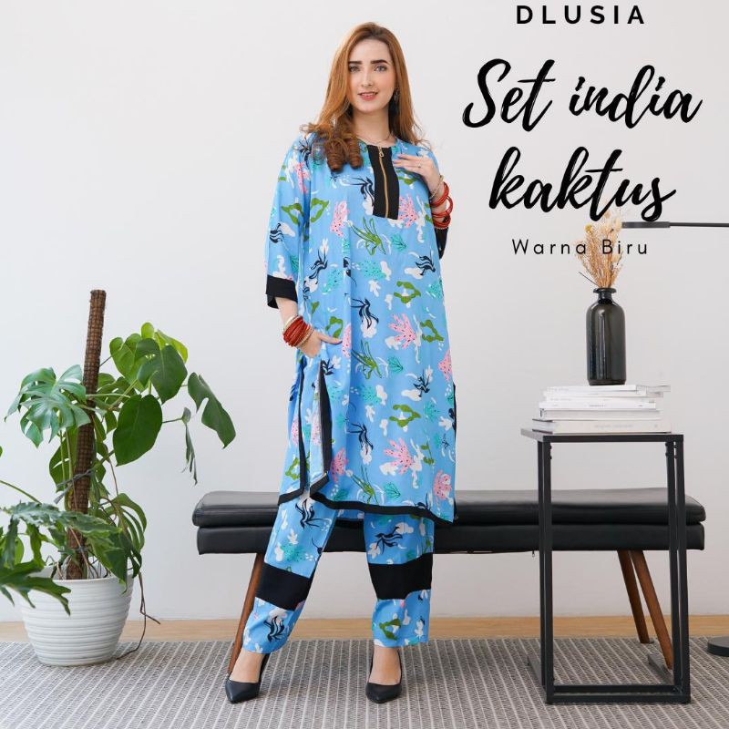 Daster Arab Dlusia Setelan INDIA KAKTUS Baju setelan Rayon Super Big Size