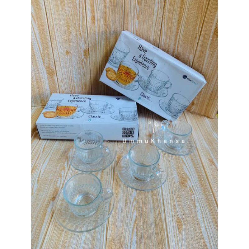 COD-CANGKIR TEH ATAU KOPI+PIRING KIMGLASS