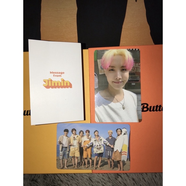 ALBUM BUTTER UNSEALED POB BUTTER V JK JHOPE PC RANDOM GROUP PEACHES VERSION MESSAGE CARD JIMIN