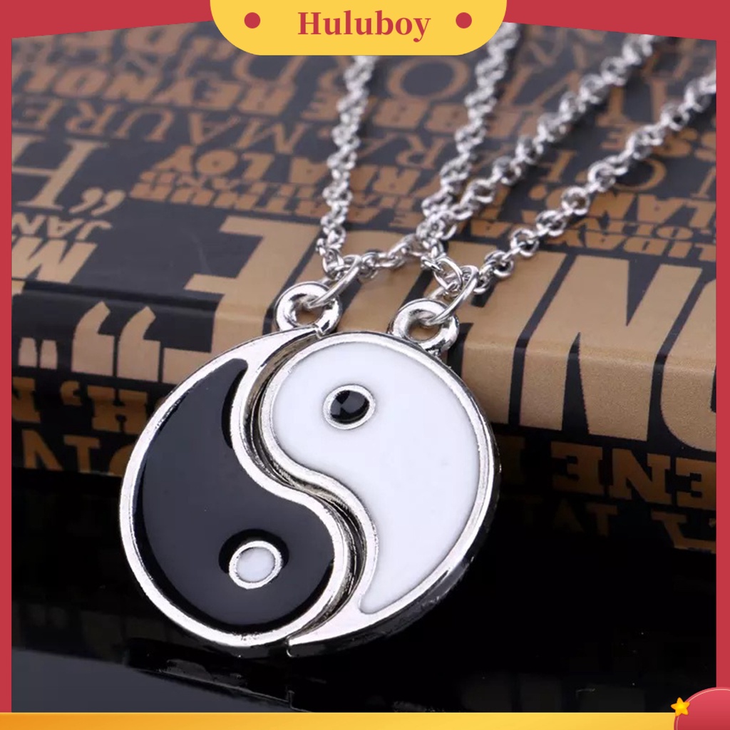 Hu Hu Hu Hu Hu Alat Bantu Pasang Kacamata♡ 1 Pasang Kalung Liontin Tai Chi Bahan Alloy Tahan Karat Untuk Unisex