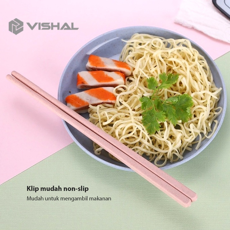 VISHAL Sendok Garpu Sumpit Set / Alat Makan Portable Hadiah Sendok Garpu Set Free BPA VS-74