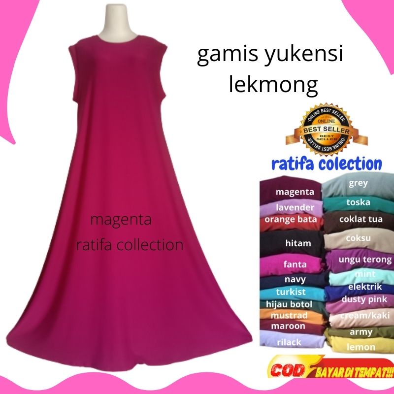 Gamis JERSEY Tanpa Lengan Yukensi Kutung All Size xl/Inner jersey buntung.By Ratifa Collection