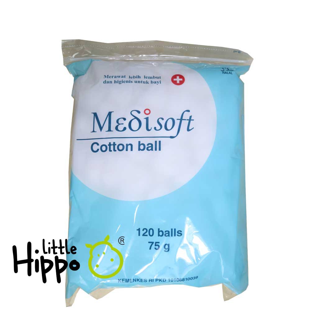 Medisoft Cotton Ball - 120 Balls 75g Cotton Ball Baby Kapas Bola Bayi Baby Medisoft kapas Bola 120 Balls