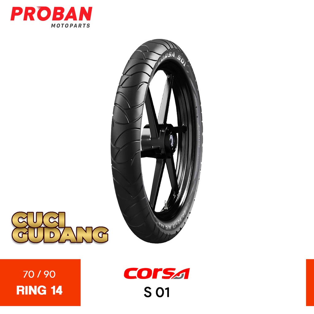 

CORSA TT S-01 70/90-14 CUCI GUDANG Ban Motor Tubetype