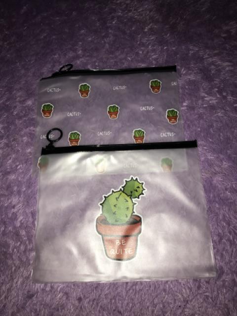 Zipper Bag Kaktus / Ziplock Motif Kaktus / Tempat Pensil / Pouch Serbaguna / Pouch Kosmetik