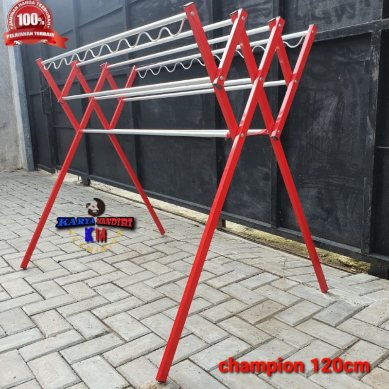 TERMURAH - Jemuran Baju /pakai / Handuk Aluminium Warna / Champion 120 Cm