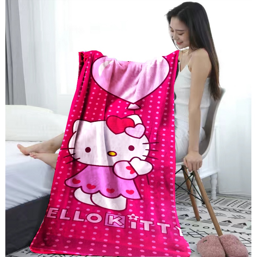 Handuk Mandi 100% Microfiber Motif karakter Ukuran 70x140 Import