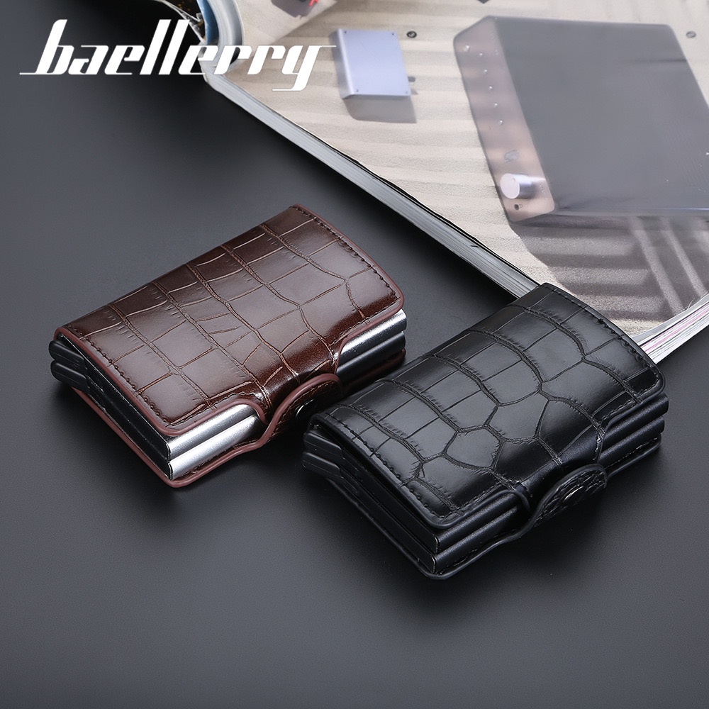 ORIGINAL BAELLERRY K9171 DOMPET KARTU LONTAR DUAL BOX MOTIF ULAR KULIT SINTETIS