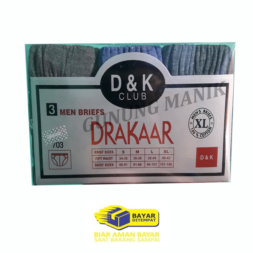 celana dalam pria dewasa murah satu box CD DRAKAAR Size M.L.XL Terlaris