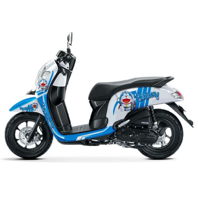 DNKZ Stiker Scoopy FI 2018 Decal Scoopy FI 2018 Doraemon Tanpa Dashboard Depan Belakang