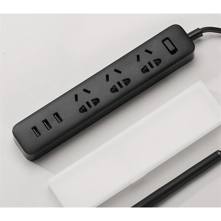 Grab medan Mi Smart Power Strip 3 Plug dengan Cas 3 USB Port 2A - Black (ORIGINAL)