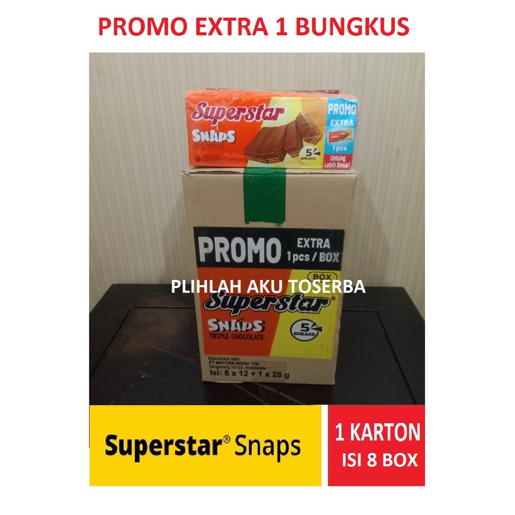 SUPERSTAR SNAPS TRIPLE CHOCOLATE - 1 KARDUS ISI 8 BOX