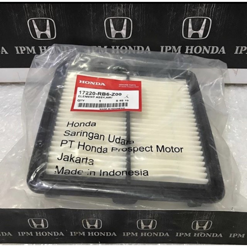 17220 RB6 Saringan Air Filter Udara Angin Honda Jazz S RS GE8 2009-2013 City IVTEC GM2 2009-2013 Freed 2010-2015 Brio 2013-2020 Mobilio 2014-2020 Aftermarket Parts / Denso / Original Asli Honda