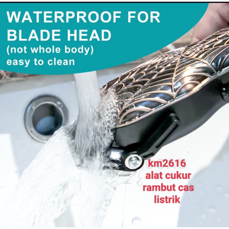 Alat Cukur Rambut Kemei Km2616 Hair Clipper Profesional Turbo Elektrik Mesin Cukuran LCD Digital Km 2616