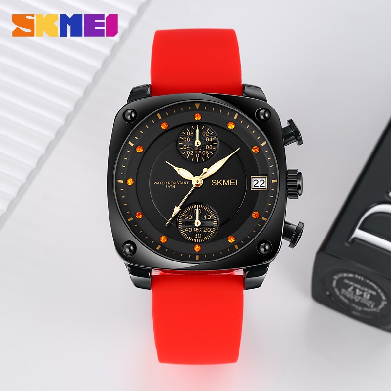 SKMEI 1903 Jam Tangan Pria Wanita Analog Chronograph Tali Silicone WATCHKITE WKOS