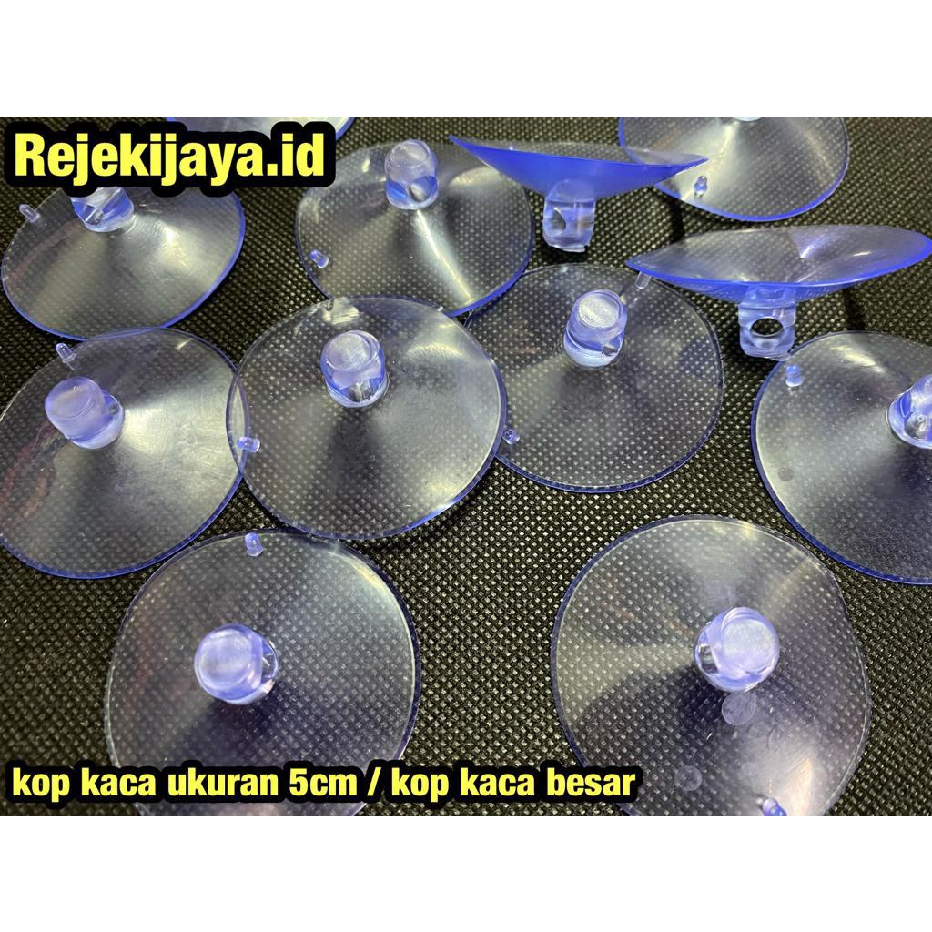 KOP KACA BENING 5cm ISI 6 PCS / KOP KACA 50mm / TEMPELAN KACA / CEPLOKAN