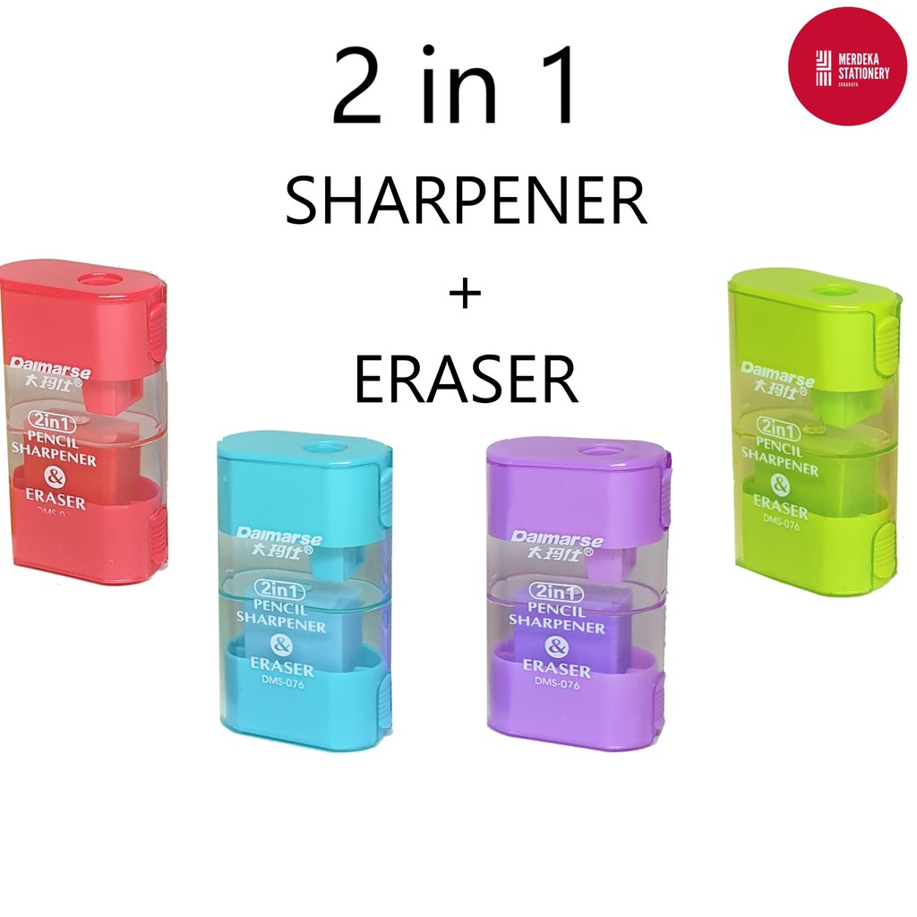 

Rautan/Serutan/Orotan/Ongotan Pensil/Roti Sharpener + Penghapus Daimarse DMS-076