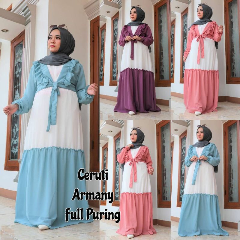GAMIS  DRESS LESTI KEJORA TERBARU CERUTY ARMANI TERBARU FULL PURING