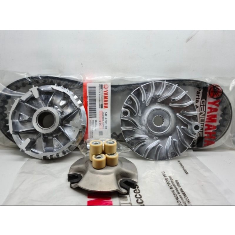 Paket Cvt Rumah roller Assy set + Vanbelt + Kipas Rumah roller Mio J Soul GT 115 Xride 54P