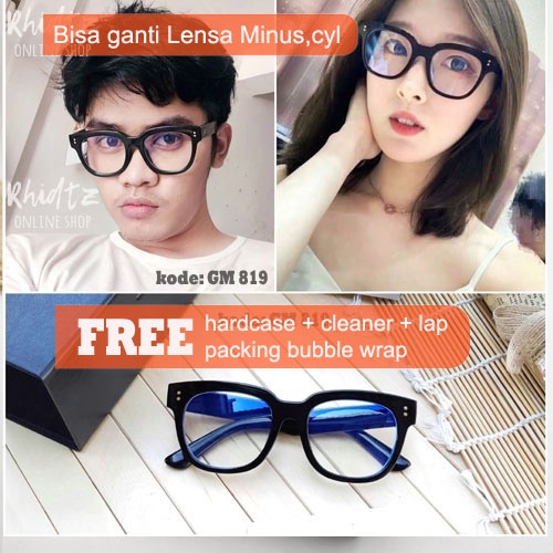 GM 819 frame kacamata tebal besar lensa bisa minus anti radiasi WILD UNA C