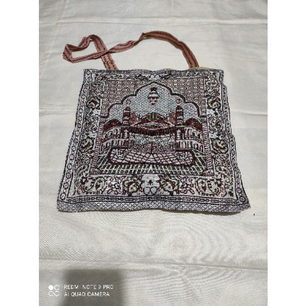 sejadah traveling sejadah motif kabah +tas sale varian warna ukuran besar 70x110