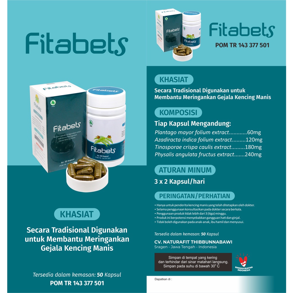 FITABETS Naturafit / Obat Herbal Atasi Diabetes Kencing Manis - Orignal BPOM