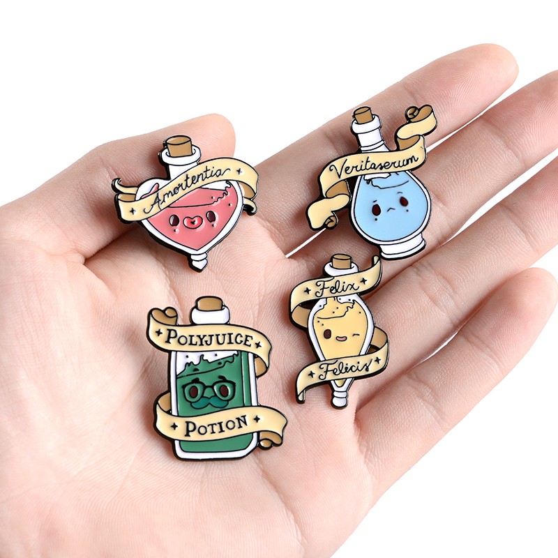 Magic Love Potions Enamel Pins Banner Cartoon Brooches Shirt Bag Colorful Badge Jewelry Classic for Bag Lapel Pin Buckle Animal Jewelry Gift for Friend