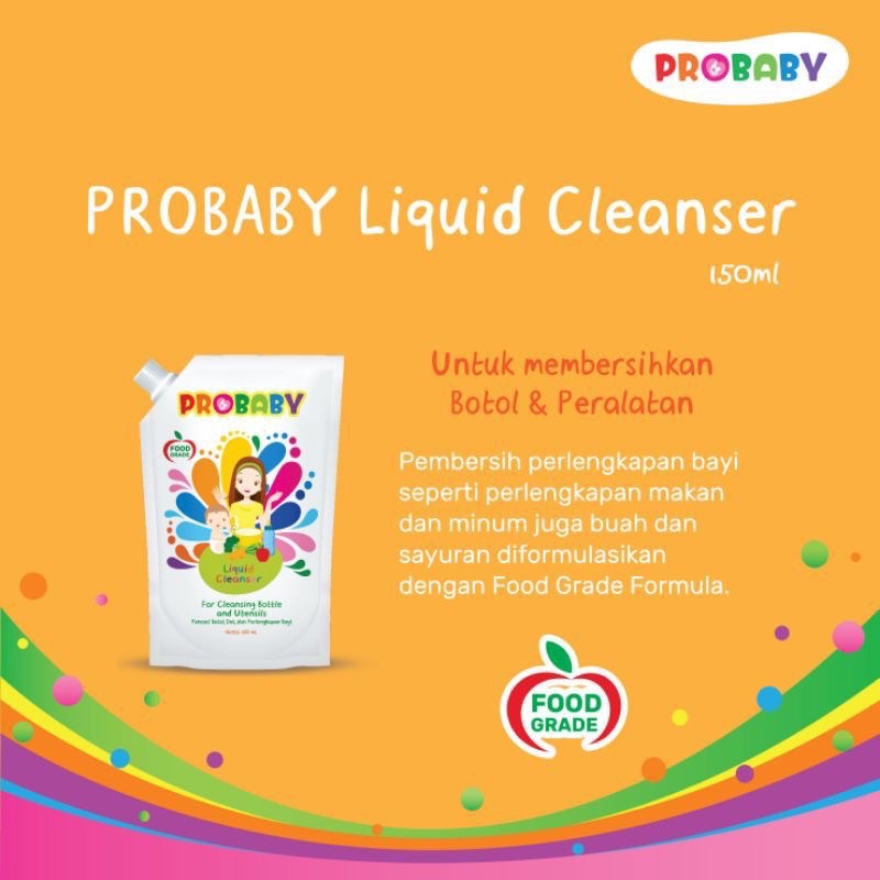 PROBABY Liquid Cleanser 700 ml Pro Baby Sabun Cuci Botol 450ml Pencuci Botol Dot n