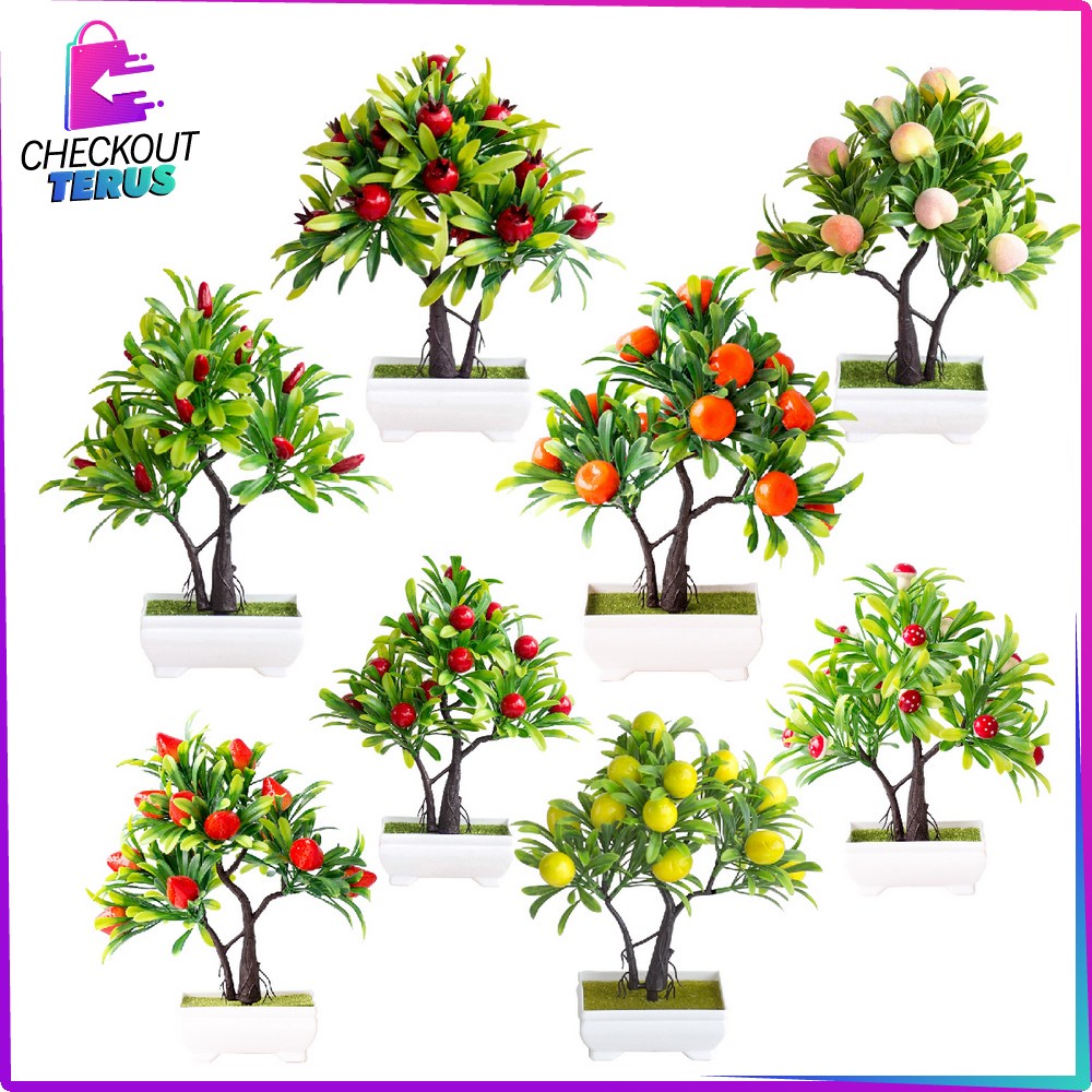 CT C170 Ornamen Pot Buah Tanaman Dekorasi Hiasan Rumah Tanaman Hias Bunga Plastik Beautifull Artificial Plant