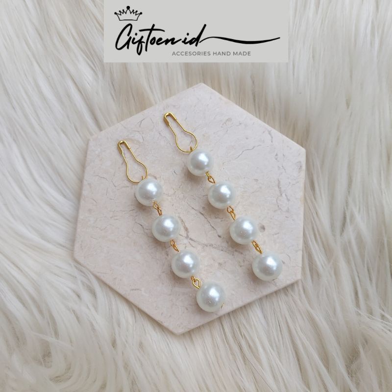 Anting Hijab Juntai Mutiara Kode Pearly by Giftoenacc