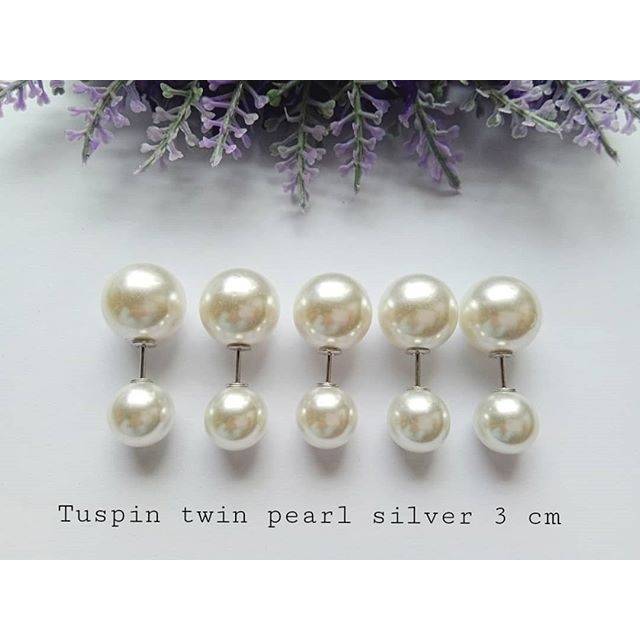 Tuspin twin pearl silver 3 cm