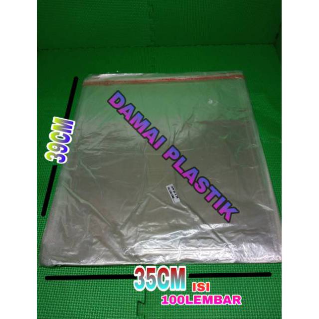 Isi:100pcs UKURAN:35X39 Plastik OPP Kemasan Packing Baju Bening Plastik Baju Seal Lem