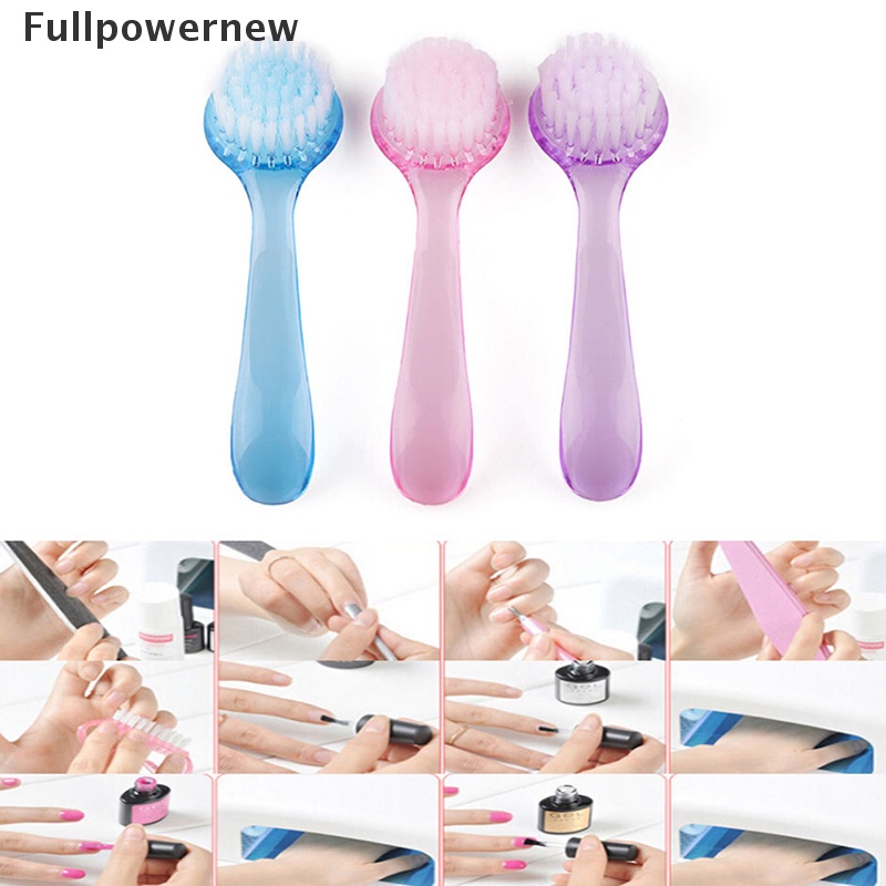 [FULL] 1X Handheld Round Head Washing Brush Nail Art UV Gel Dust Clean Brush Cap Tools