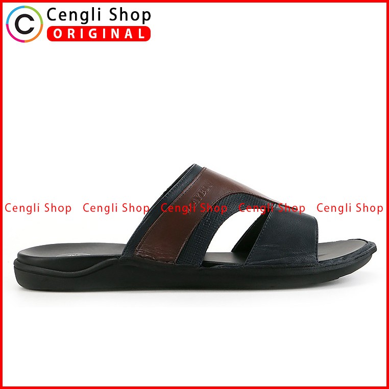 PLAYBOY SANDAL KULIT CASUAL PRIA ORIGINAL TERBARU BIRU NAVY PLD3