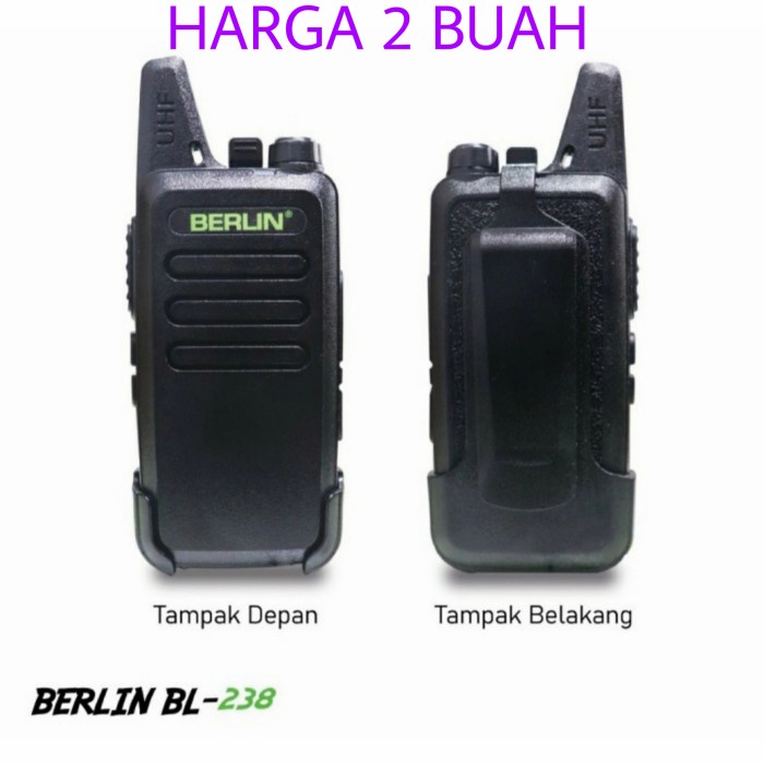 DISTRIBUTOR HT HANDY TALKIE BERLIN BL 238 HARGA SEPASANG GARANSI RESMI