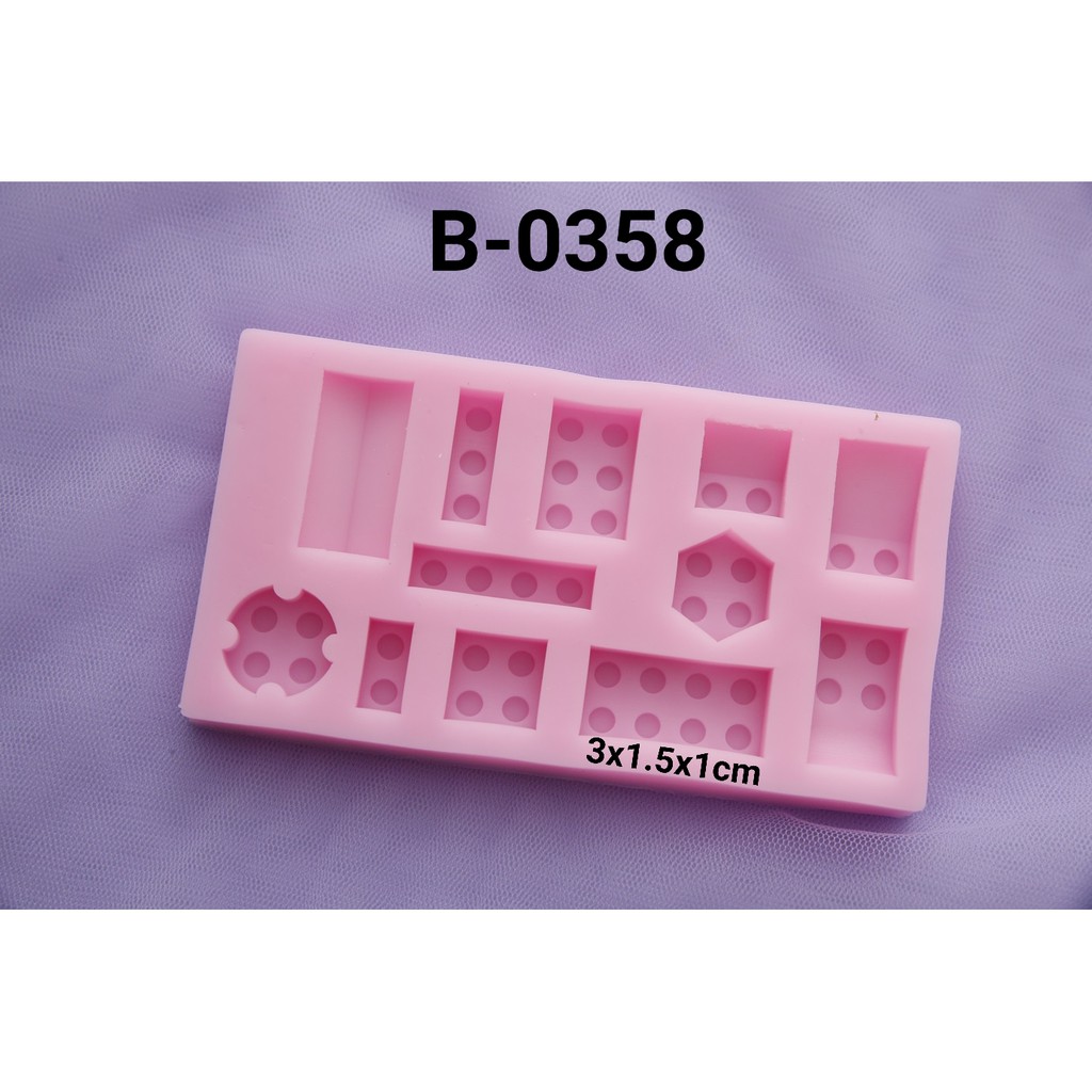 B-0358 Cetakan silikon coklat fondant clay sabun pudding puding lego