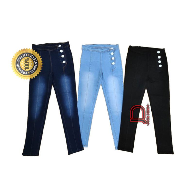 Celana Anak Tanggung / Celana Highwaist Samping Size 24-26 / Soft Jeans Strech