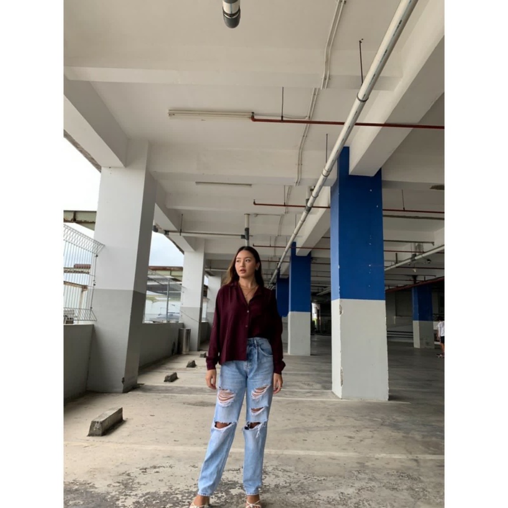 BEFAST - ZEC OOTD Wanita Kemeja YULIA / Formal Lapel Daily Shirt / Kemeja Kekinian / Kemeja Bisa Di Jadikan Outer / Kem Polos Formal / Kemeja Casual Wanita / Atasan Lengan Panjang / Terlaris