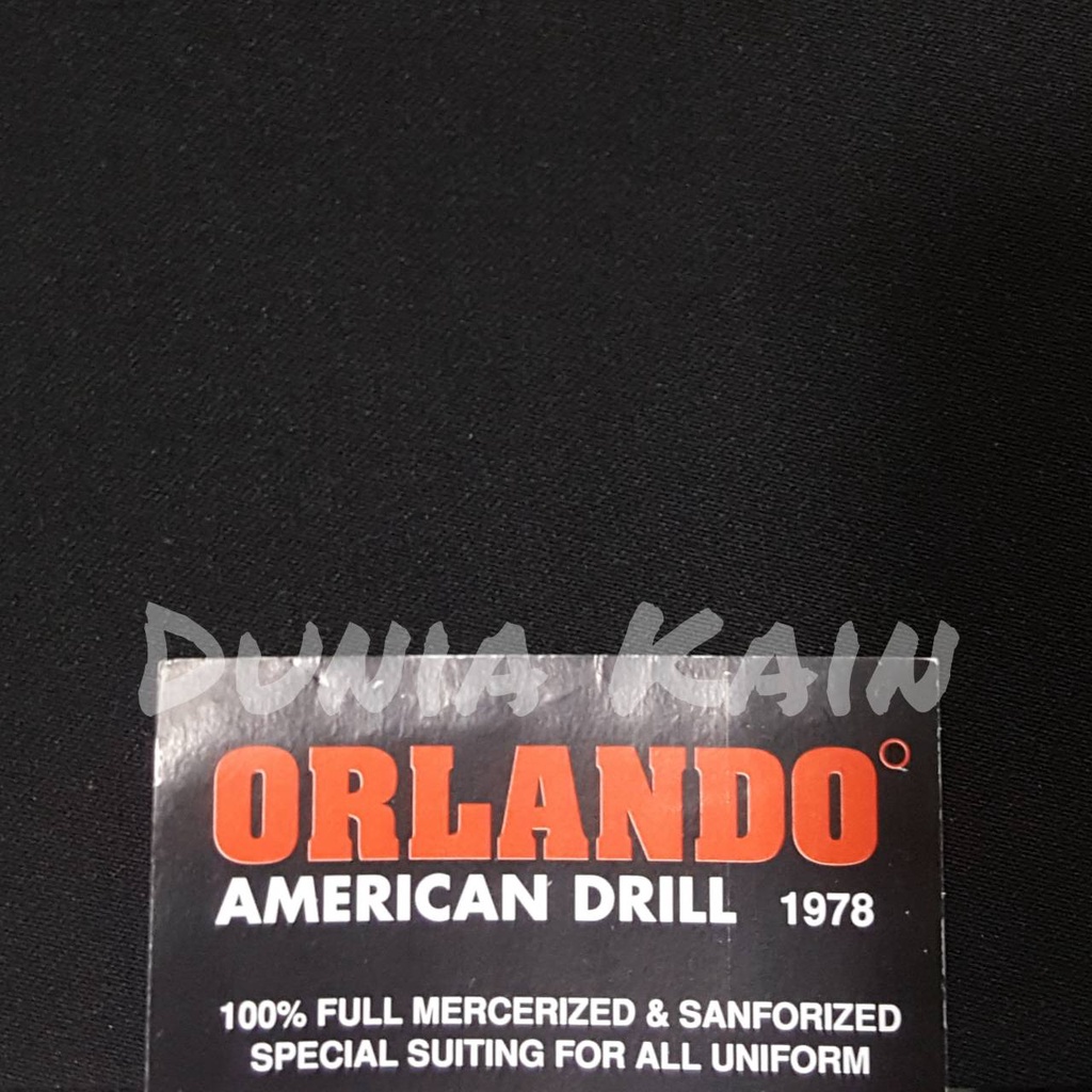 Bahan Kain Warna HITAM merek Orlando Bahan Kain American Drill eceran TERMURAH