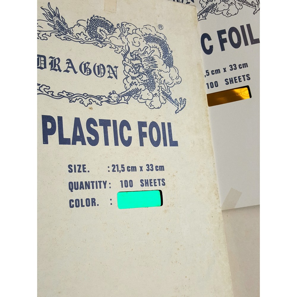 Plastik Foil Dragon Folio isi 100 Lembar - Copy Paper Foil F4 EMAS / PERAK / BIRU/ HIJAU