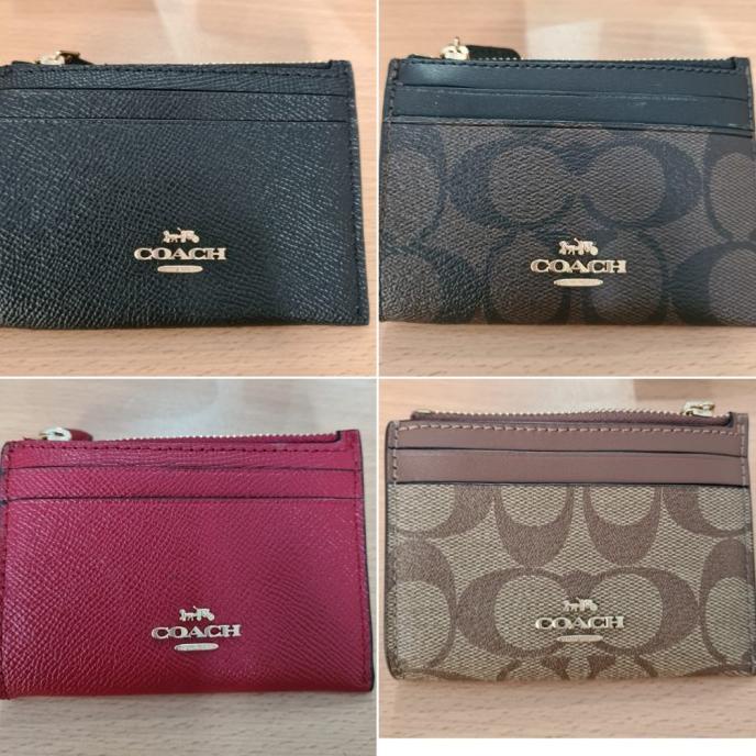 

:::::::] Coach skinny mini id card case holder sign brown black saddle pink