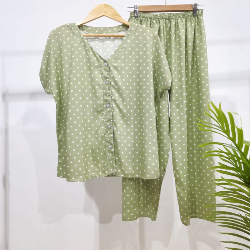 PIYAMA KANCING HITS PIYAMA KANCING BUSUI | PIYAMA RAYON | HOMEWEAR-NK 9