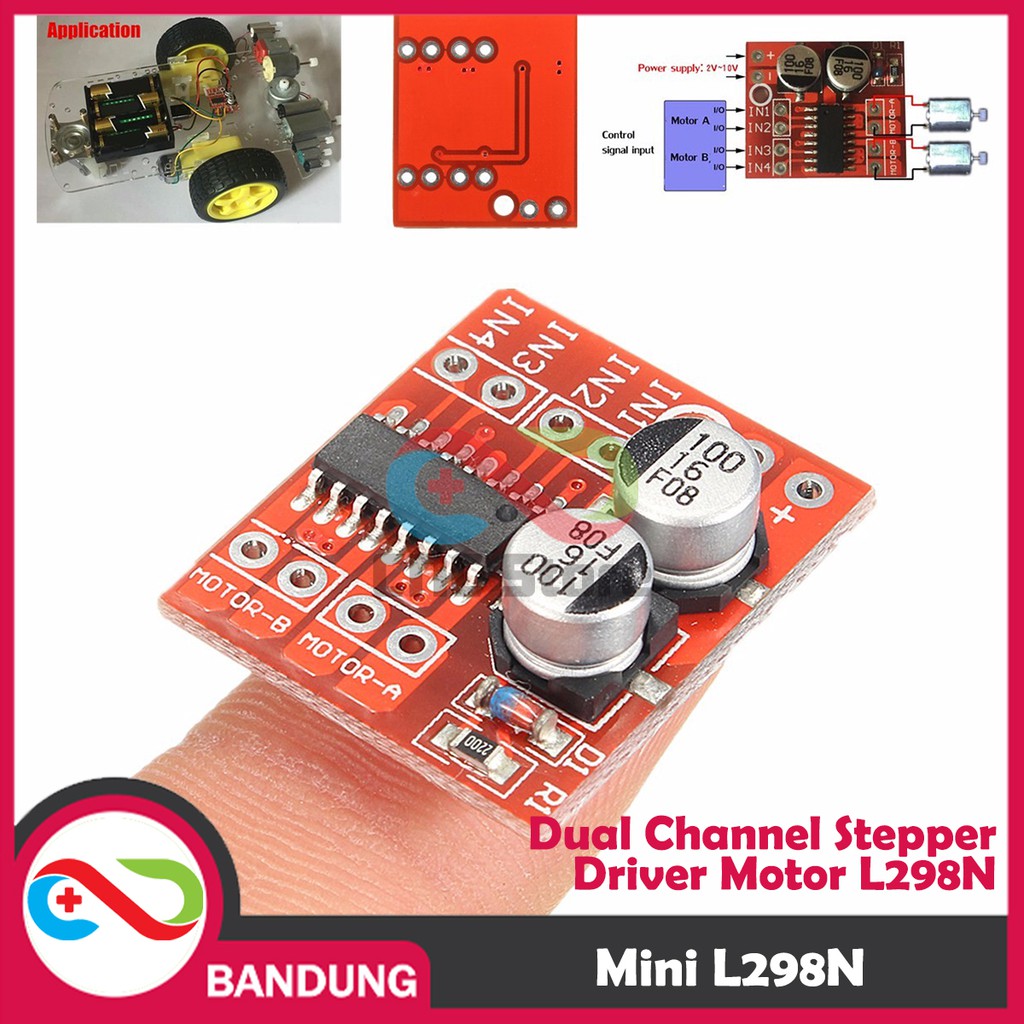 DUAL CHANNEL STEPPER DRIVER MOTOR MODULE PWM L298N POSITIF NEGATIF