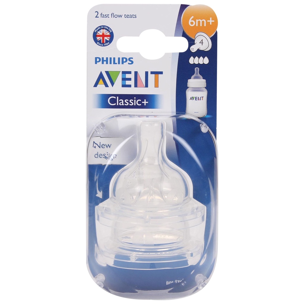 AVENT TEAT NAT 2.F FLOW CLASSIC 6M+ 634/27 / NIPPLE BOTOL SUSU 6BLN+ AVENT PHILIPS