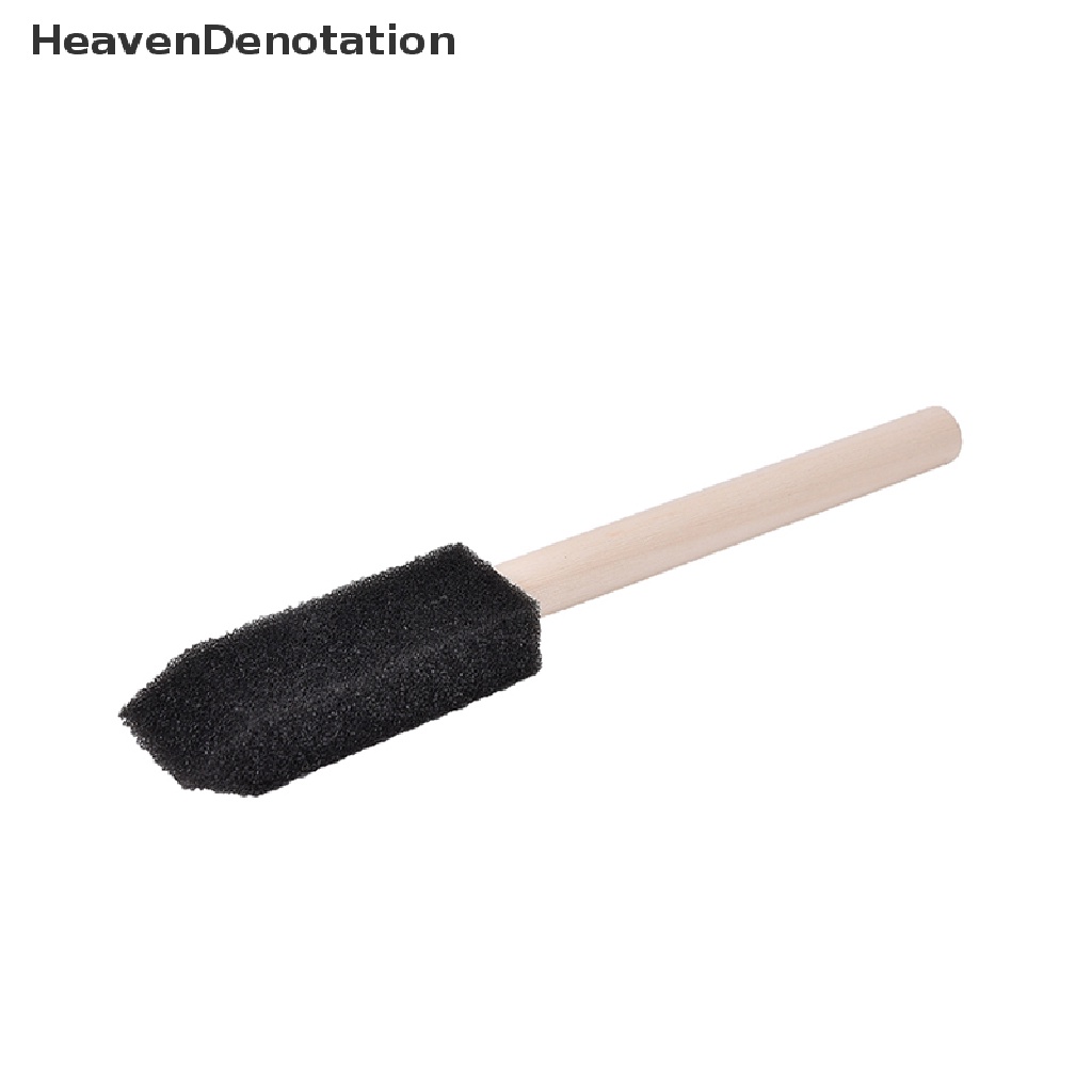 [HeavenDenotation]   Foam Sponge Brushes Wooden Handle Painting Drawing Craft Draw