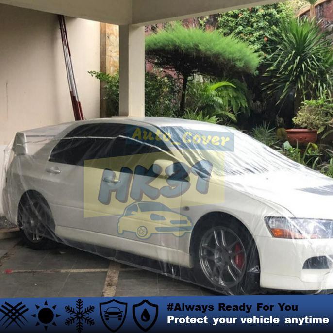 cover mobil transparan - sarung mobil transparan - selimut plastik - Bening, S