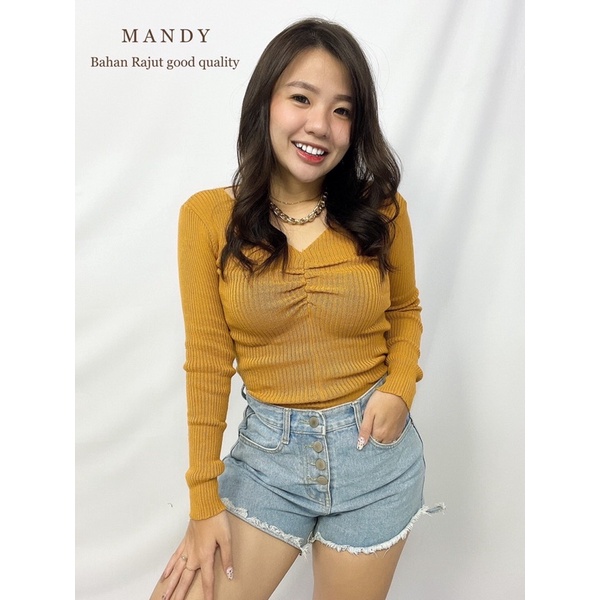 MDLV ~ BAJU RAJUT MANDY PJ // ATASAN RAJUT LENGAN PANJANG // FASHION WANITA