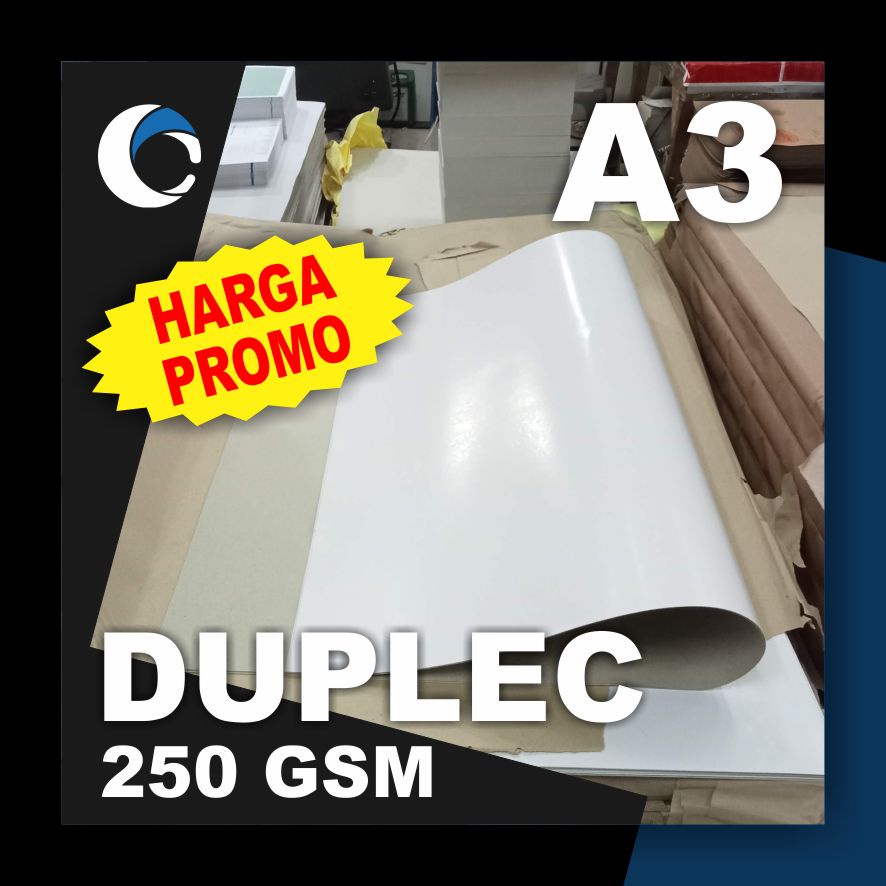 

KERTAS DUPLEC 250 GSM Uk [ A3 ] 29.7 cm X 42 cm ( 50 LEMBAR )